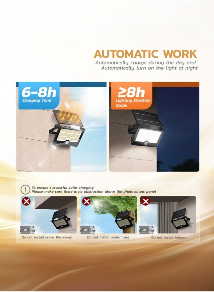 في ماكس كشاف LED يعمل بالطاقة الشمسية - إضاءة بيضاء باردة 6500 كلفن، قابل للطي والحمل، مصباح جداري خارجي، مقاوم للماء بمعيار IP65، شحن USB، مفتاح تشغيل/إيقاف - مصباح تخييم يعمل بالطاقة الشمسية للفناء، والسفر، والفلل، والاستخدام في حالات الطوارئ - Image 5